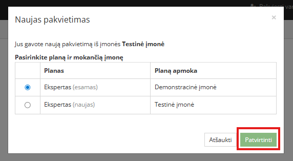 Prisijungimo lango pavyzdys